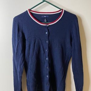 Gap red white and blue cardigan